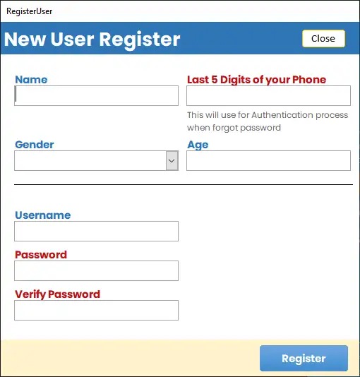 Add New User Form