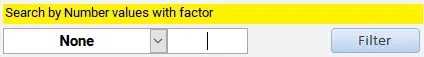 Search by Number values with factor