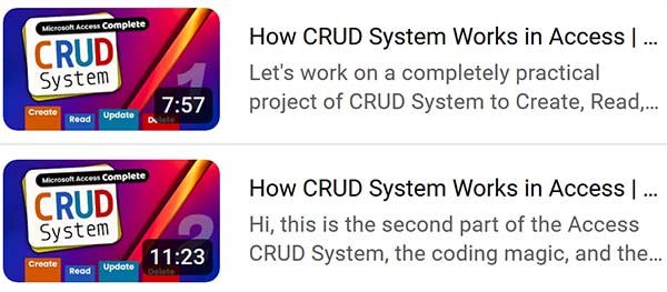 CRUD System Playlist