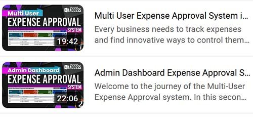 Expense Approval System YouTube Video Playlist