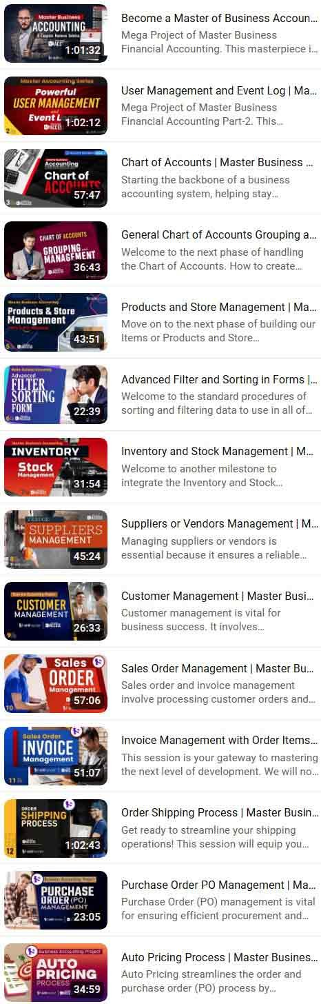 Master Business Accounting Playlist 14