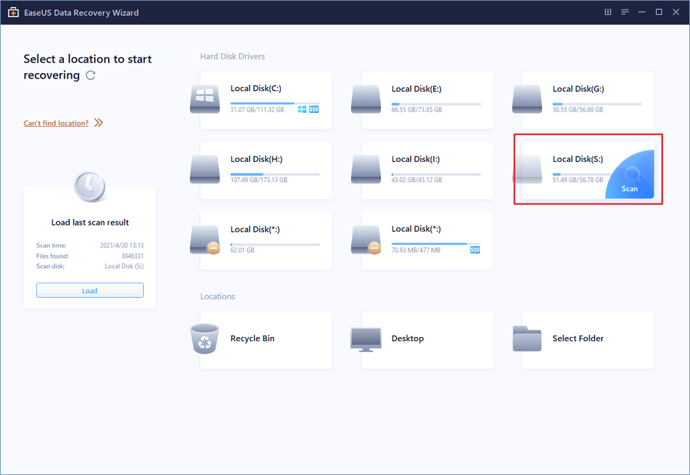 EaseUS recover-data-step1